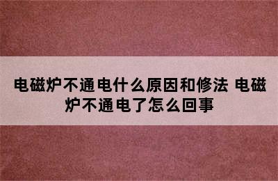 电磁炉不通电什么原因和修法 电磁炉不通电了怎么回事